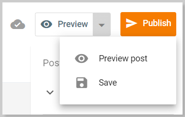 Preview Save and Publish Settings in Blogger Post Editor