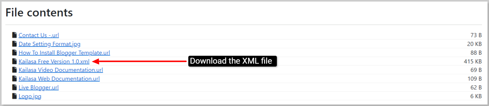 Download XML file from Unzip tool to upload on Blogger