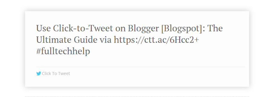 Click to Tweet on Blogger