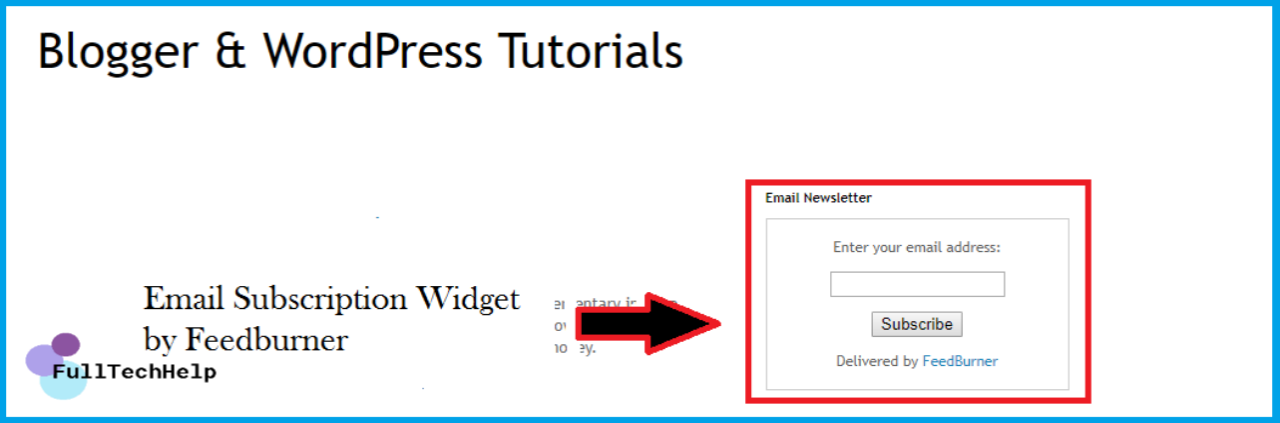 Add Email Subscription Widget to Blogger