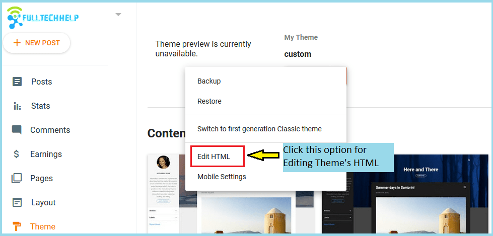 Remove Powered by Blogger using Edit HTML