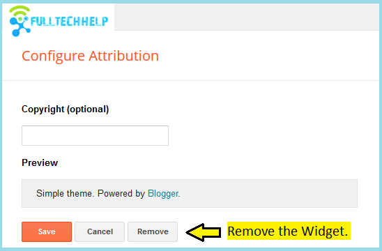 Remove Powered by Blogger Gadget