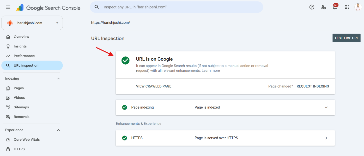 Google Search Console Indexing