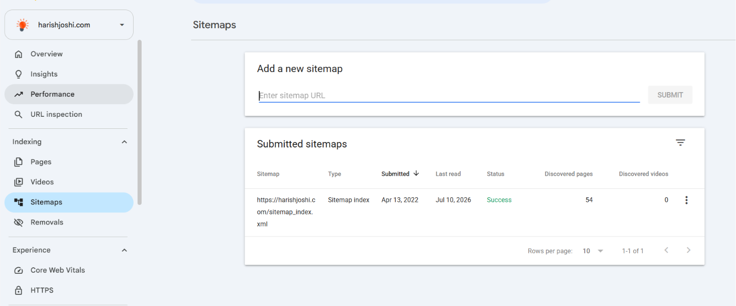 Google Search Console Sitemap