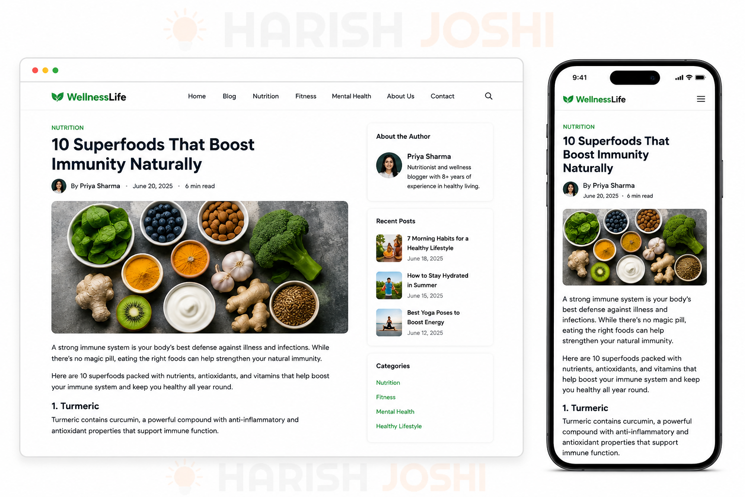 how blog post looks on mobile device